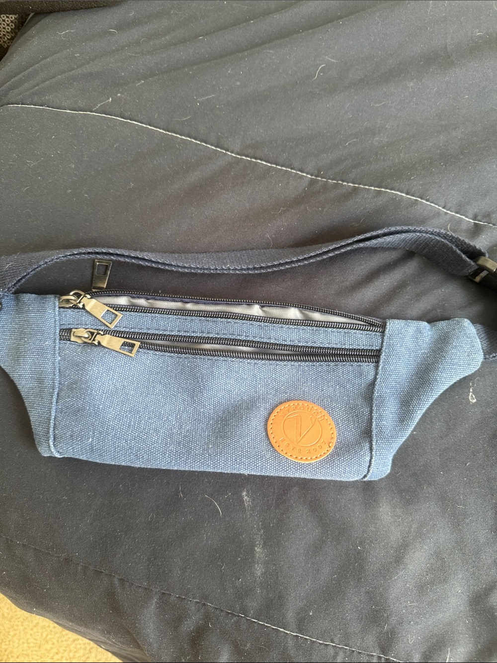 Navy Canvas Waist Bag - Casual Hands-Free Fanny Pack